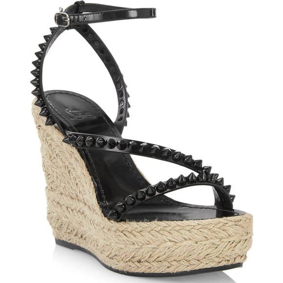 Christian Louboutin Black Studded Platform Sandals - Picture 2 of 16